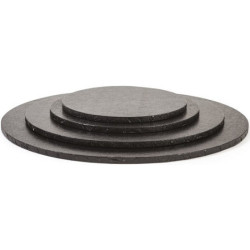 Sottotorta Rigido Tondo Nero Decora – Spessore 1,2 cm, Formati Ø25 / 35 cm