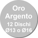 ø13 o ø16 cm Set 12 dischi sottotorta accoppiati oro e argento h0,15 cm Decora