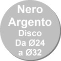 ø24 a ø32 cm Disco sottotorta accoppiato nero e argento h0,3 cm Decora