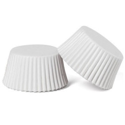 Pirottini muffin in carta da forno bianca da: ø32 per mini muffin o ø50 mm per muffin o ø55 mm  per jumbo muffin