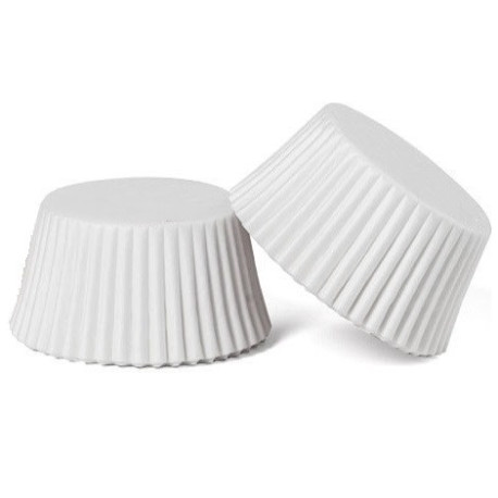 Pirottini muffin in carta da forno bianca da: ø32 per mini muffin o ø50 mm per muffin o ø55 mm  per jumbo muffin