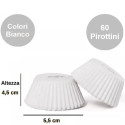 60 Pirottini jumbo muffin bianchi in carta diametro 55 mm altezza 45 mm