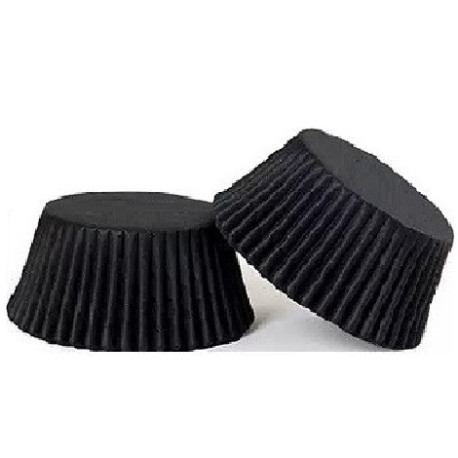 Pirottini muffin in carta da forno nera di ø50 mm per muffin o ø55 mm per jumbo muffin Pirottini muffin in carta da forno nera di ø50 mm per muffin o ø55 mm per jumbo muffin