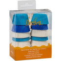 200 Pirottini mini muffin bianchi celesti e blu in carta forno ø32xh22 mm da Decora