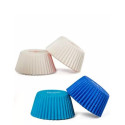 200 Pirottini mini muffin bianchi celesti e blu in carta forno ø32xh22 mm da Decora