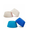 200 Pirottini mini muffin bianchi celesti e blu in carta forno ø32xh22 mm da Decora