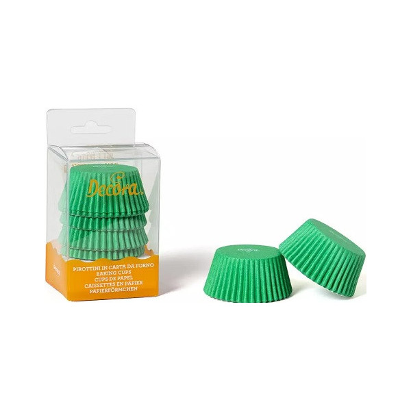 Set di 75 pirottini per muffin in carta forno verde di ø5 cm ed altezza 3,2 cm da Decora
