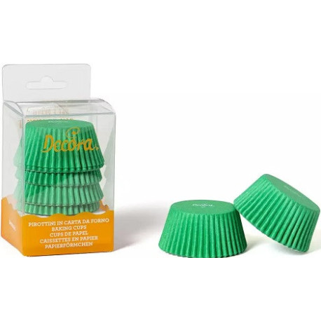 Set di 75 pirottini per muffin in carta forno verde di ø5 cm ed altezza 3,2 cm da Decora