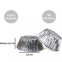 Set 60 pirottini per muffin in carta forno color argento di diametro 5 cm altezza 3,2 cm da Decora