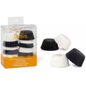 Set di 200 pirottini per mini muffin in carta forno di colore bianco e di colore nero di diametro 32 mm altezza 22 mm da Decora