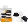 Set di 200 pirottini per mini muffin in carta forno di colore bianco e di colore nero di diametro 32 mm altezza 22 mm da Decora