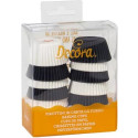 Set di 200 pirottini per mini muffin in carta forno di colore bianco e di colore nero di diametro 32 mm altezza 22 mm da Decora