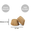 Set 1000 pirottini per bonbon in carta forno color avana naturale di ø2,7xh1,7 cm