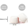 Confezione di 1000 pirottini per bonbon in carta forno bianca di ø2,7xh1,7 cm Confezione di 1000 pirottini per bonbon in carta forno bianca di ø2,7xh1,7 cm