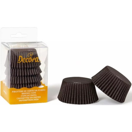 Set di 75 pirottini per muffin in carta forno antiaderente color marrone di ø5xh3,2 cm da Decora Set di 75 pirottini per muffin in carta forno antiaderente color marrone di ø5xh3,2 cm da Decora