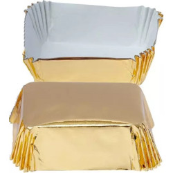 Set di 20 pirottini per mini plum-cake in carta forno antiaderente color oro da 8x5xh3,2 cm di Decora