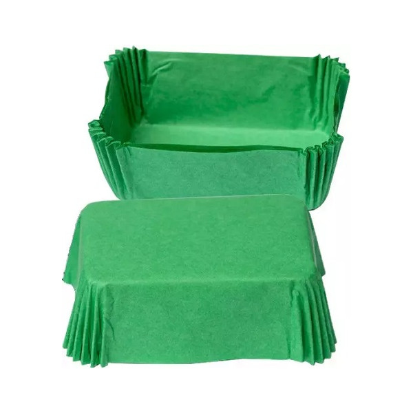 Set di 20 pirottini per mini plum-cake in carta forno antiaderente verde da 8x5xh3,2 cm di Decora