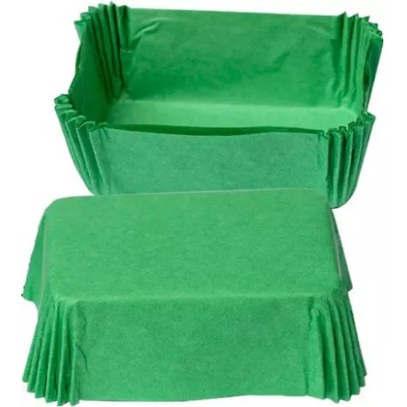 Set di 20 pirottini per mini plum-cake in carta forno antiaderente verde da 8x5xh3,2 cm di Decora Set di 20 pirottini per mini plum-cake in carta forno antiaderente verde da 8x5xh3,2 cm di Decora