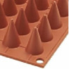Micro Coni Silikomart: stampo in silicone color terracotta per 66 coni mignon di diametro 1,8 x h 3 cm Micro Coni Silikomart: stampo in silicone color terracotta per 66 coni mignon di diametro 1,8 x h 3 cm