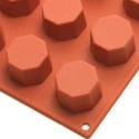 Ottagono Silikomart: stampo in silicone per 15 ottagoni mignon di ø38x26 mm