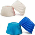 Decora Pirottini Mini Muffin Bianchi, Celesti e Blu (200 pz) – Carta Forno Antiaderente per Cottura Professionale (Ø3,2×H2,2cm)