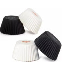 200 Pirottini mini muffin bianco nero in carta ø3,2xh2,2 cm
