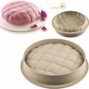 Eleganza Silikomart: stampo in silicone grigio per torta a trapunta tonda di ø22xh6 cm