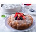 Eleganza Silikomart: stampo in silicone grigio per torta a trapunta tonda di ø22xh6 cm