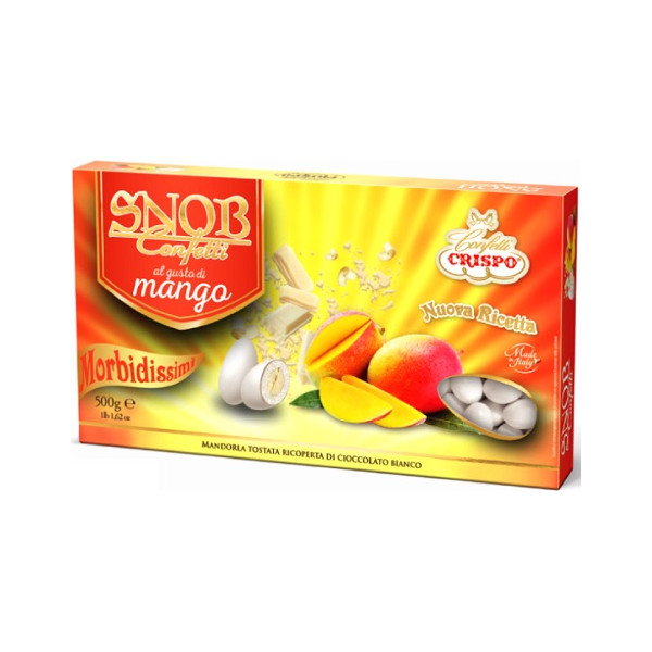 Confetti snob cioco-mandorla bianchi al gusto mango da 500 g di Crispo