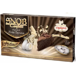 Snob torta caprese 500 g Crispo: confetti cioco-mandorla bianchi al gusto pasticceria