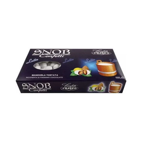 Snob cioccolato al latte Crispo 1 Kg: confetti bianchi alla mandorla