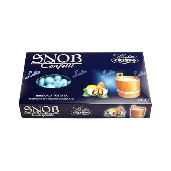 Snob celeste al latte Crispo 1 Kg: confetti celesti alla mandorla e cioccolato al latte