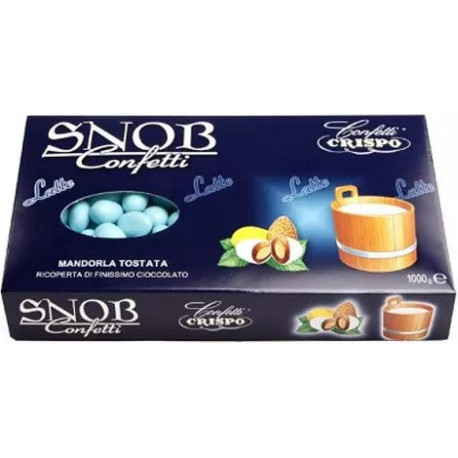 Snob celeste al latte Crispo 1 Kg: confetti celesti alla mandorla e cioccolato al latte
