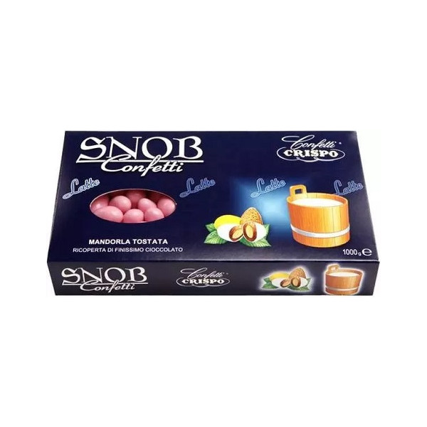 Snob rosa al latte Crispo 1 Kg: confetti rosa alla mandorla e cioccolato al latte