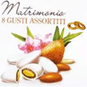 Snob Lieto Evento Matrimonio Crispo confetti bianchi 8 gusti assortiti incartati singolarmente da 500 g