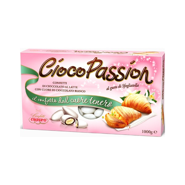 Ciocopassion sfogliatella Crispo: confetti bianchi in confezione da 1 Kg ideali per confettata
