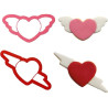 Tagliapasta Love da Decora: set 2 tagliapasta in plastica cuore con ali e cuore con freccia Tagliapasta Love da Decora: set 2 tagliapasta in plastica cuore con ali e cuore con freccia