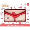 Tagliapasta dolci messaggi Decora: taglia biscotti in plastica busta per lettere 11,2x6xh2,2 cm
