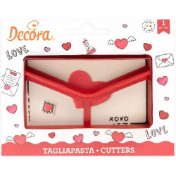 Tagliapasta dolci messaggi Decora: taglia biscotti in plastica busta per lettere 11,2x6xh2,2 cm