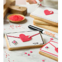 Tagliapasta dolci messaggi Decora: taglia biscotti in plastica busta per lettere 11,2x6xh2,2 cm