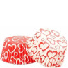 Pirottini Love Decora: in carta forno diametro 5 cm altezza 3,2 cm con decoro cuori e cuoricini