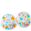 Pirottini ovetti di Pasqua Decora: set 36 pirottini per muffin in carta forno decorata uova e coniglio di pasqua ø5xh3,2 cm