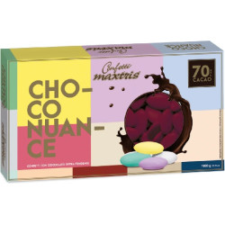 Choco Nuance Bordeaux Maxtris 1 Kg: confetti bordò pastello al cioccolato fondente 70%