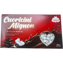 Cuoricini mignon bianchi Crispo: confetti bianchi a forma di piccoli cuori al cioccolato fondente 1Kg
