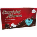 Cuoricini mignon celeste Crispo 1 Kg: confetti celesti a forma piccoli cuori di cioccolato fondente