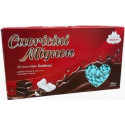 Cuoricini mignon celeste Crispo 1 Kg: confetti celesti a forma piccoli cuori di cioccolato fondente