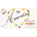 Confetti cuore Amorini bianchi 1Kg: un cuore di cioccolato fondente, confettato bianco da Crispo