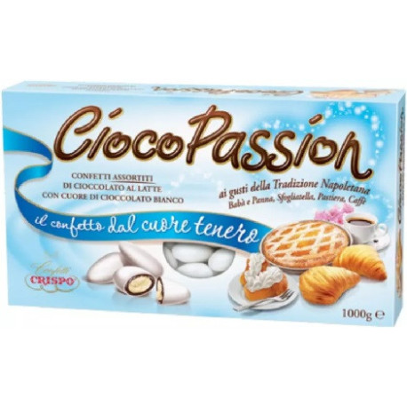 Ciocopassion tradizione napoletana Crispo: 1 Kg confetti bianchi ideali per confettata