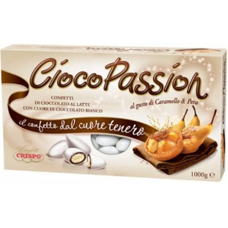 Ciocopassion caramello e pere Crispo: 1 Kg di confetti bianchi ideali per confettata