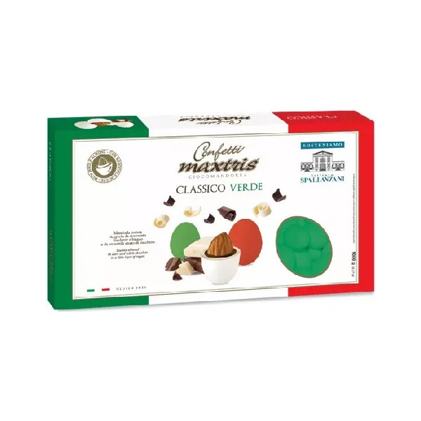 Maxtris classico verde: 1 Kg di confetti verdi ideali per confettata